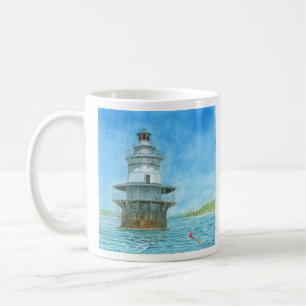 Caneca De Café Aquarela do Farol de Goose Rocks