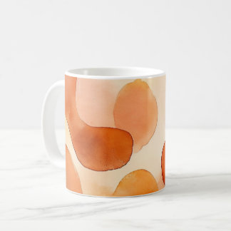Caneca De Café Aquarela em Tons Terrosos Abstratos