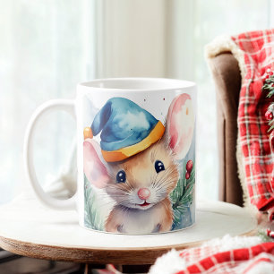 Caneca De Café Aquarela Engraçada Camundongos Festivos Molho de N