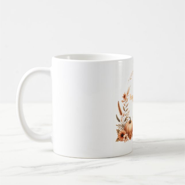 Caneca De Café Aquarela Feliz Colheita (Esquerda)