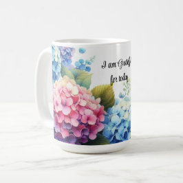 Caneca de Café Aquarela Gratidão Hortênsias