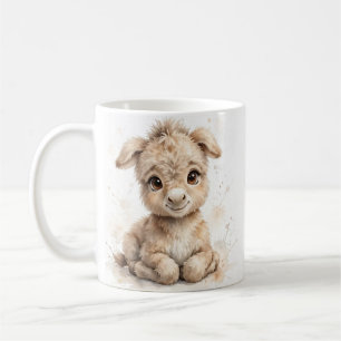 Caneca De Café Aquarela Jumento Bebê Fofinho Casa de Campo