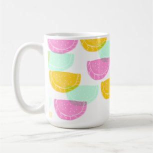 Caneca De Café Aquarela Melão Rosa Verde Amarelo Padrão