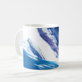Caneca De Café Aquarela mista azul artística abstrata