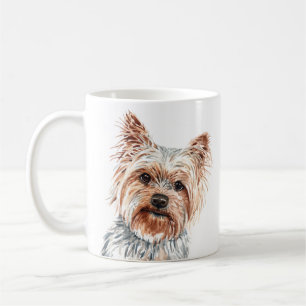 Caneca De Café Aquarela Personalizada Yorkie Terrier Mug