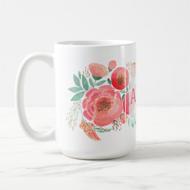 Caneca De Café Aquarela, rosas. (Esquerda)