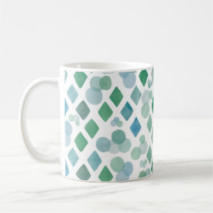 Caneca De Café Aquarela sem soldadura em fundo branco com um