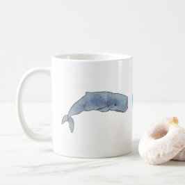 Caneca De Café Aquarela Sperm Whale Heart 11oz Cã Cerâmica