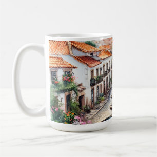 Caneca De Café Aquarela típica do vilarejo português