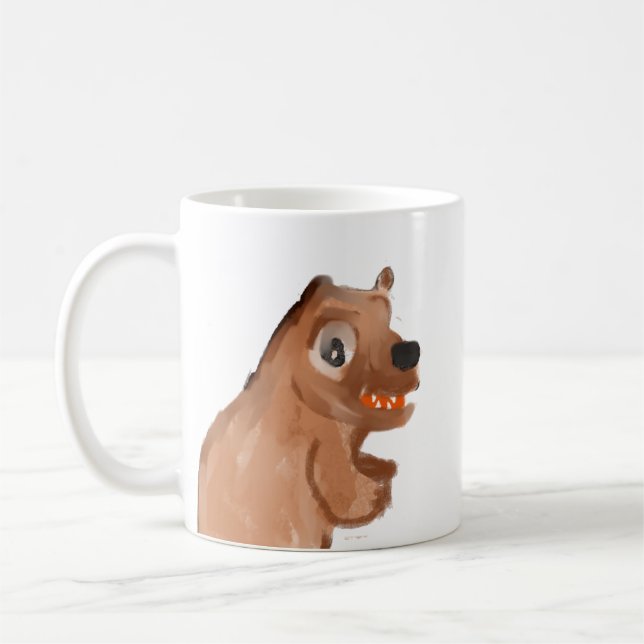 Caneca de Café Aquarela Urso Marrom Fofo e Caprich (Esquerda)