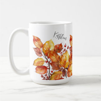Caneca De Café Aquarell Herbst Blätter Design