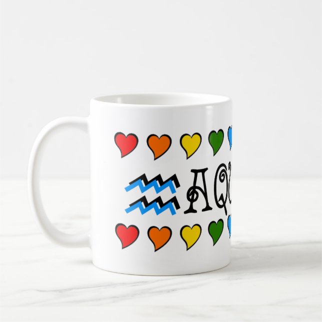 Caneca De Café Aquário 11oz. Clássico Designer Mug (Esquerda)