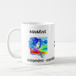 Caneca De Café aquário - cor aquário, sinal zodiano e característ