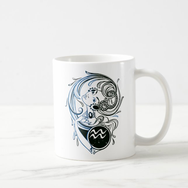 Caneca De Café Aquarius Art Deco Lady (Direita)
