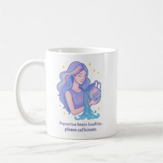 Caneca De Café Aquarius Zodiac Mug – Brain Loading, Please Caffei