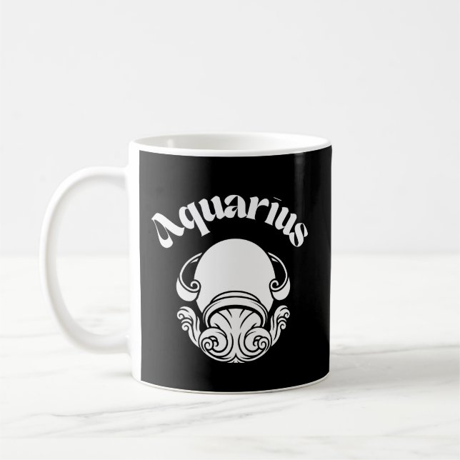 Caneca De Café Aquarius Zodiac - Sinal Astrológico (Esquerda)