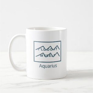 Caneca De Café Aquarius Zodiac - Sinal de Diversão Cotação Azul e