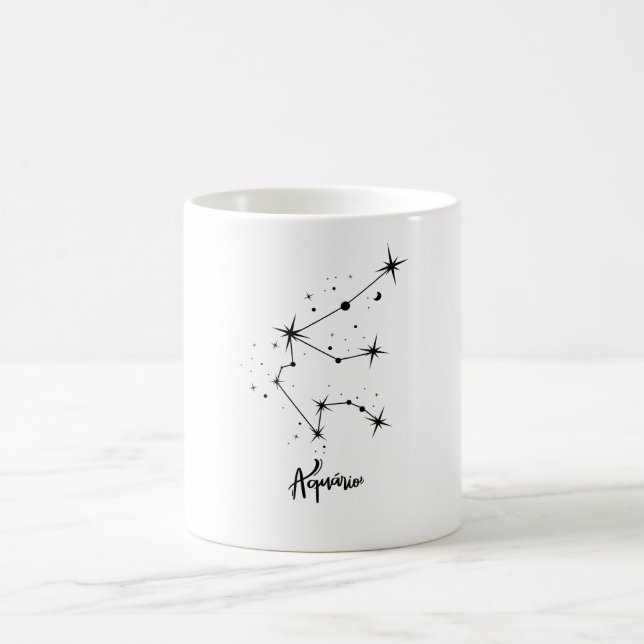 Caneca De Café Aquarius Zodiac - Sinal de Presente para Aquário - (Centro)