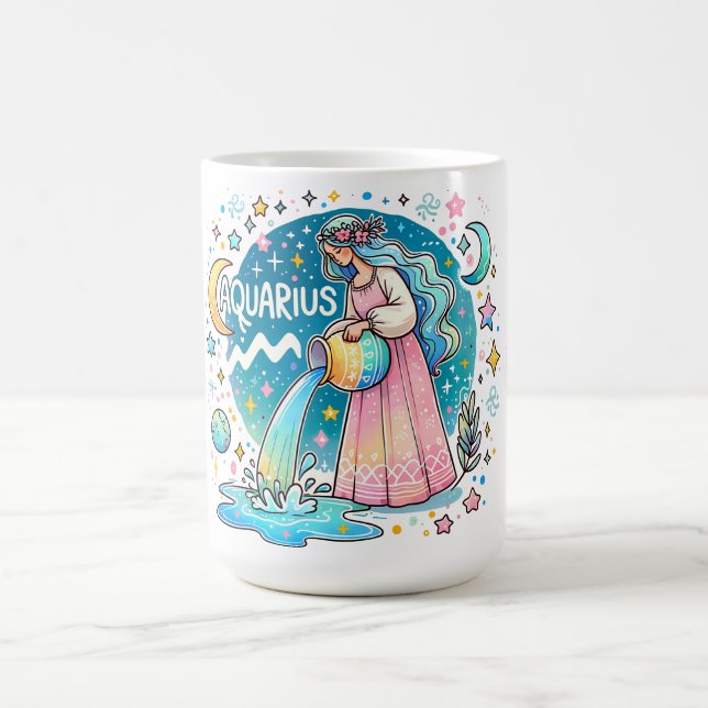 Caneca De Café Aquarius Zodiac Water Bearer Astrology (Centro)