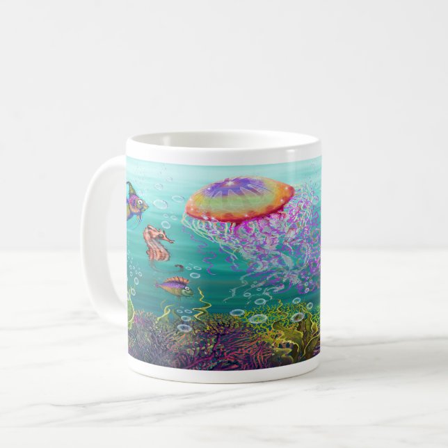 Caneca De Café Aquatic Fantasy (Frente Esquerda)