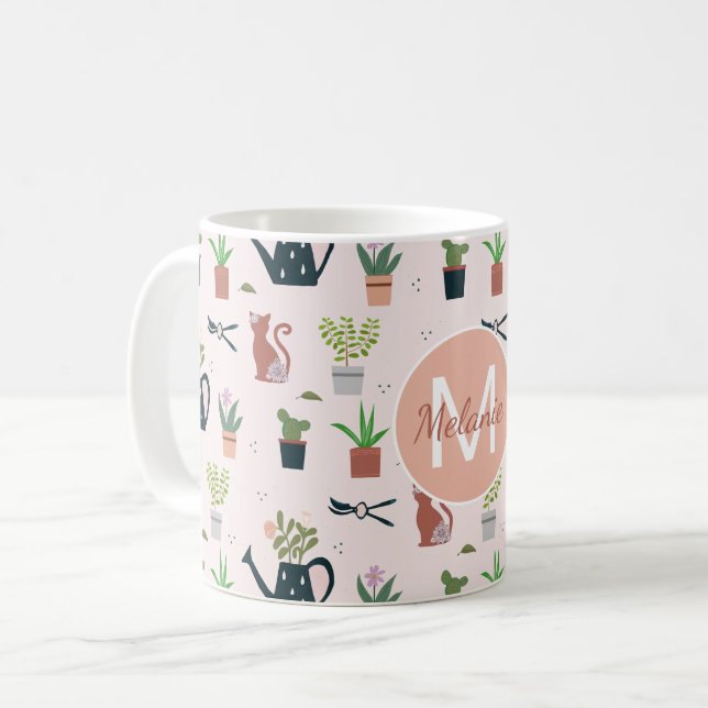 Caneca De Café Aquecimento De Plantas Capazes Gatos Jardinagem Pe (Frente Esquerda)