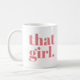 Caneca De Café Aquela Menina Brava, Menina Suave, Tipografia Rosa