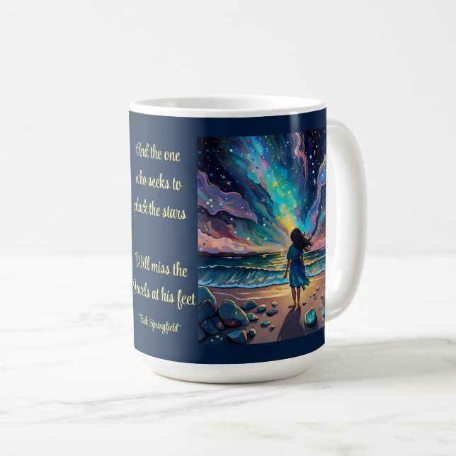 Caneca De Café aquele que procura aprisionar as estrelas. (Frente Esquerda)