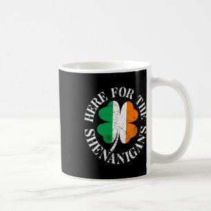 Caneca De Café Aqui Para O Dia De São Patrício Irlandês Bandeira 
