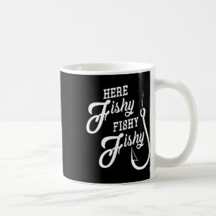 Caneca De Café Aqui Peixe Engraçado Pescar Presente Boa Sorte Shi