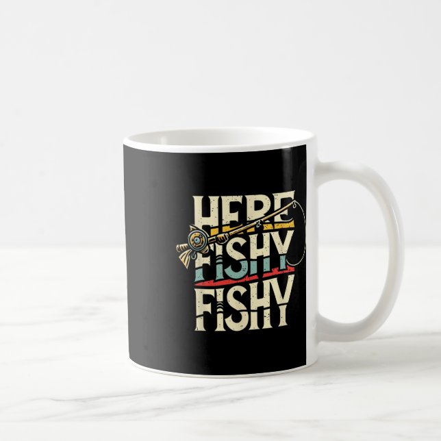 Caneca De Café Aqui Pesca De Peixes Engraçados (Direita)