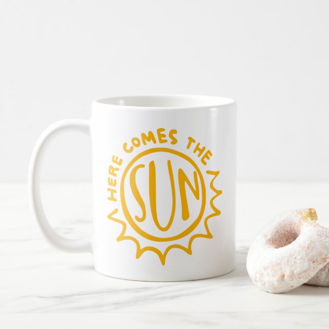 Caneca De Café Aqui vem o sol (Com Donut)