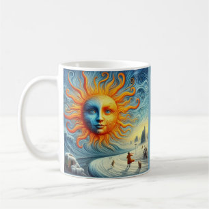 Caneca De Café Aqui Vem O Sol - Impressão de Arte AI