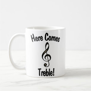 Caneca De Café Aqui Vem Treble! Engraçado Mug para músicos