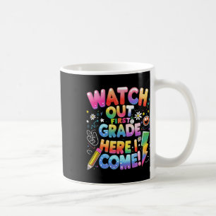 Caneca De Café Aqui vou eu 1ª série T-rex Fofo Cuidado Primeiro G