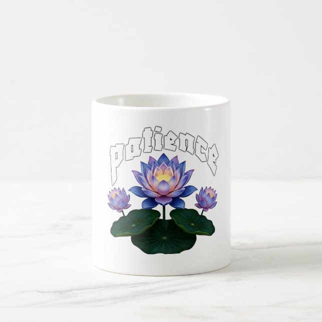 Caneca De Café Arabic Calligraphy Sabr Patience - Zen Lotus Flowe (Centro)