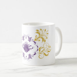 Caneca De Café Arábico Regal - Design de Mug com Dourado e Roxo