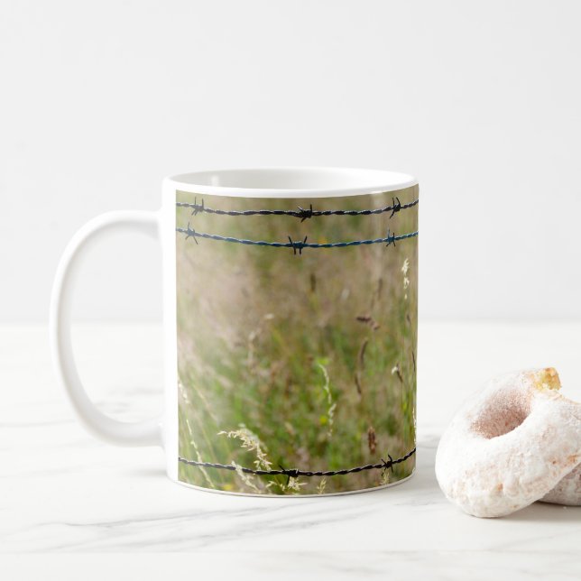 Caneca De Café Arame farpado - cerca - (Com Donut)