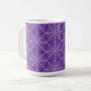 Caneca De Café Aranha-do-Halloween em roxo e branco
