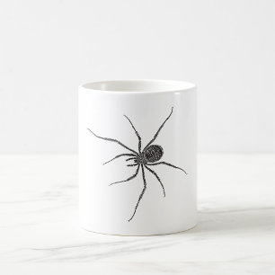 Caneca De Café Aranha Preta de Pernas Longas Aranha Assustadora