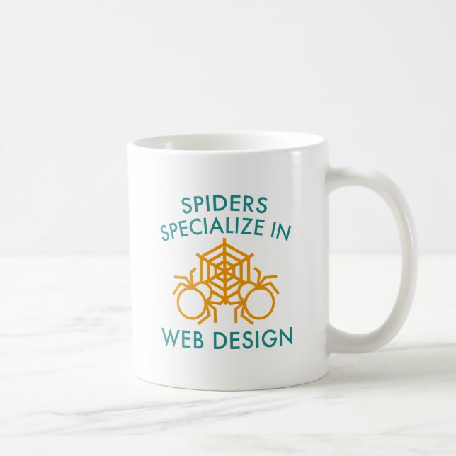 Caneca De Café Aranhas Especializadas No Design Da Web (Direita)