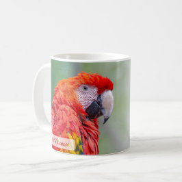 Caneca De Café Arara Vermelha Salmo 91:4 KJV