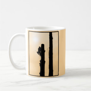 Caneca De Café Arborista Silhouette Tree Climber Sunset