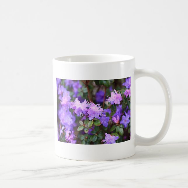 Caneca De Café arbusto florido azaléia roxa (Direita)