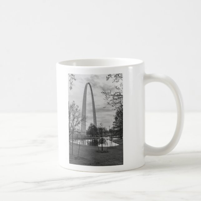 Caneca De Café Arca Do Parque Em Escala De Cinza (Direita)