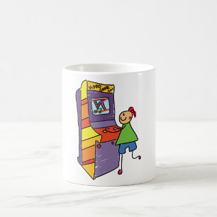 Caneca De Café Arcade Gamer Stick Figura Diversão Vintage Video G