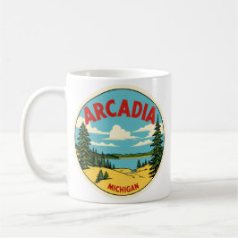 Caneca De Café Arcadia Michigan Vintage Lake View