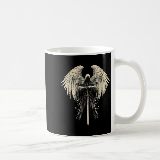 Caneca De Café Archangel Gabriel Christian Angel Catholic Warrior (Direita)