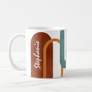 Caneca De Café Arches Modernos Personalizados Terracotta