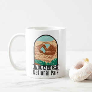 Caneca De Café Arches National Park Double Arch Vintage