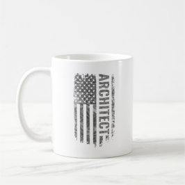 Caneca De Café Architect USA Flag Distressed design